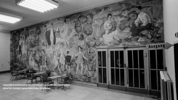 Zustand 1969 © Sammlung DHMD, Foto: Erich Auerbach / Für das Wandgemälde: © Gerhard Richter 2024 (01022024), courtesy  Gerhard Richter Archiv Dresden